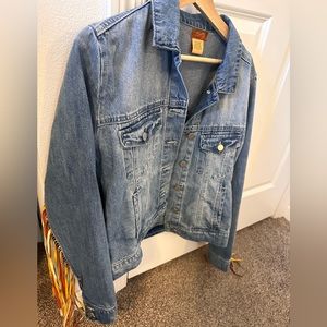 Denim fringe jacket